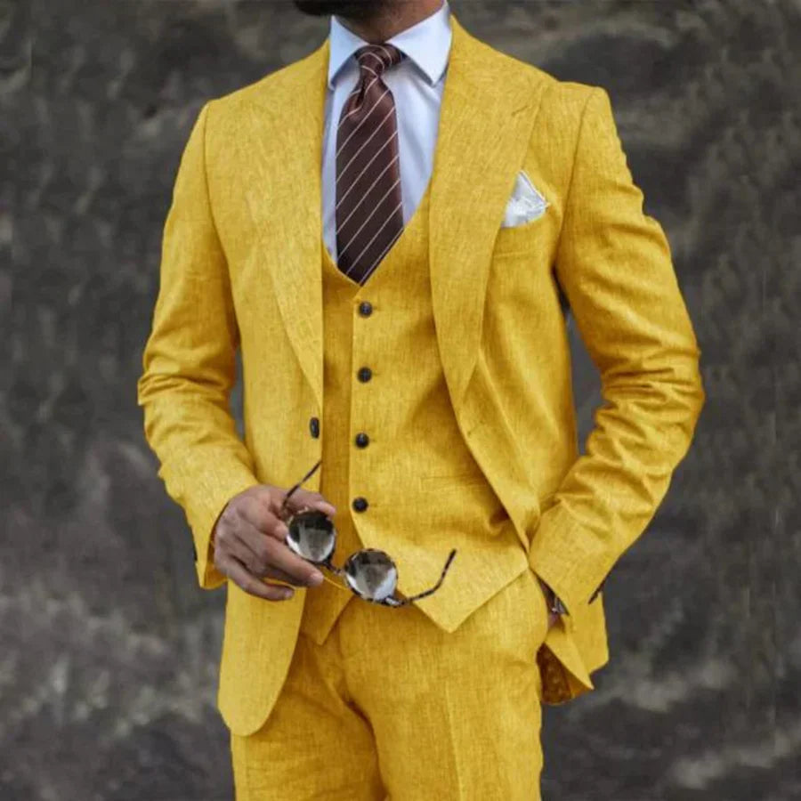 Costume Homme Léger 3 Pièces avec Col Reversible
