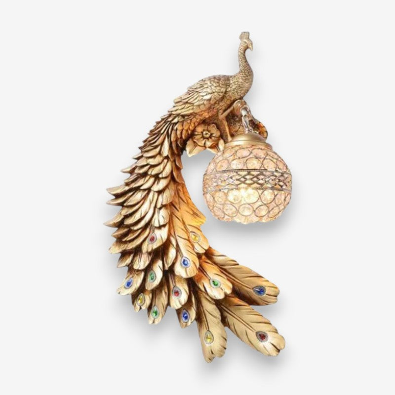 Lampe Murale Décorative Élégante en Forme de Paon