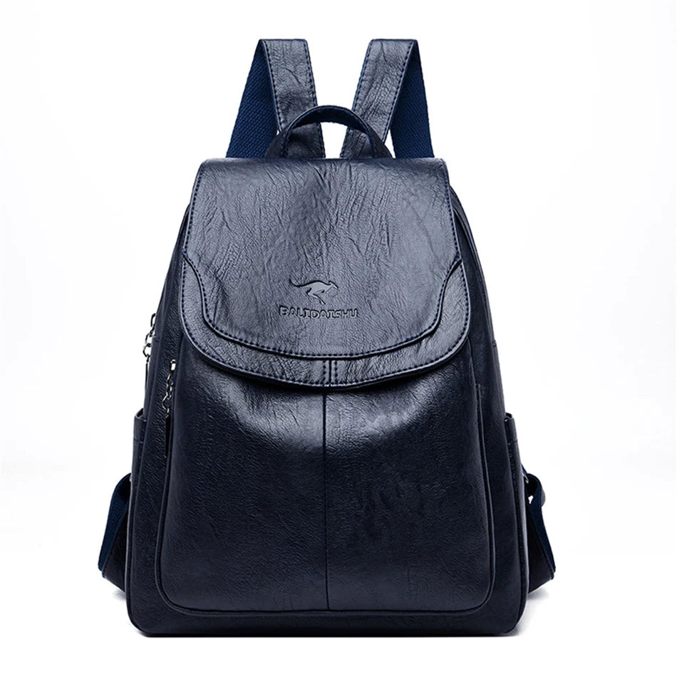 Sac à dos femme cuir noir ajustable