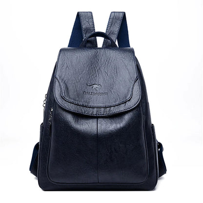 Sac à dos femme cuir noir ajustable