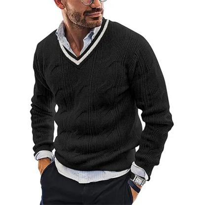 Pull Homme Col V Épais et Chaud
