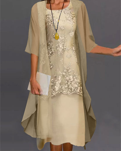 Robe Femme Élégante Deux Pièces en Dentelle Délicate - PanierRoyale