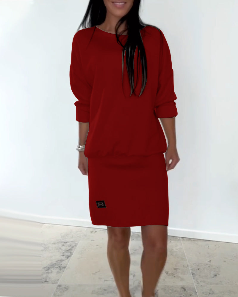Robe droite Femme Manches longues Confortable et Élégante