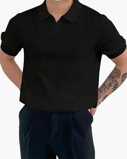 Chemise Homme Col V Poloshirt Coton Décontracté