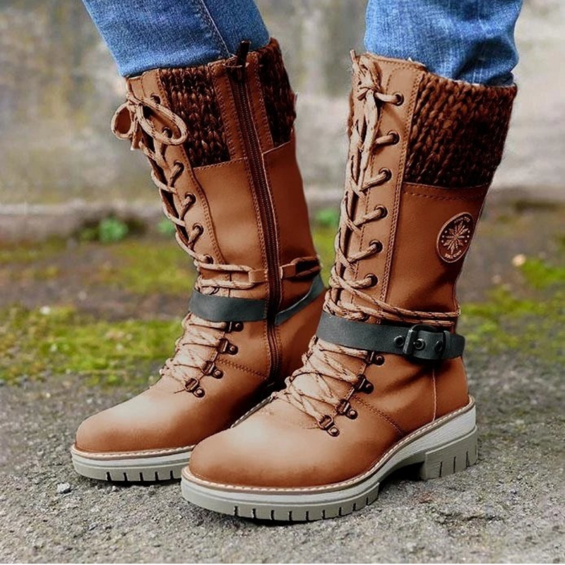 Bottes Femmes Lacets Hauts et Élégantes