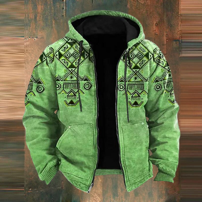 Veste Cuir Homme Casual Motif Géométrique