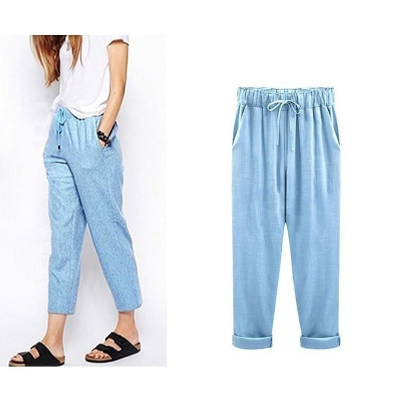 Pantalon Femme Lin Coton Confortable et Chic