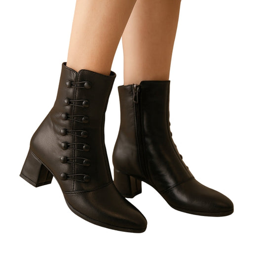 Bottes Féminines à Talon Haut avec Fermeture Éclair Latérale - PanierRoyale