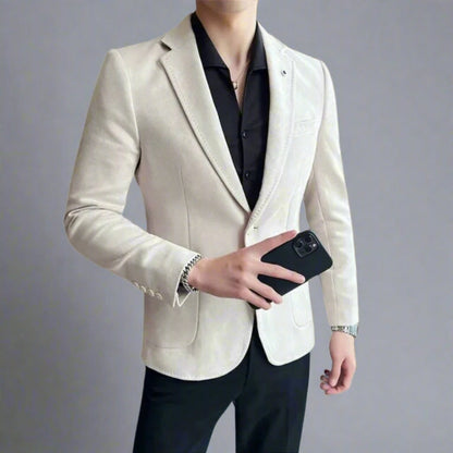 Blazer Homme Élégant Manches Longues Noir