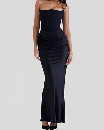 Robe de Mariage pour Invitée Féminine Élégante Longue