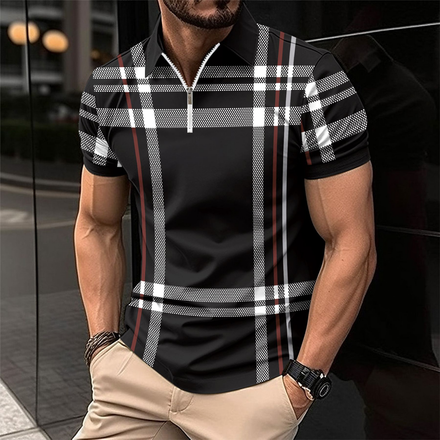 Polo Homme Carreaux Classique et Élégant