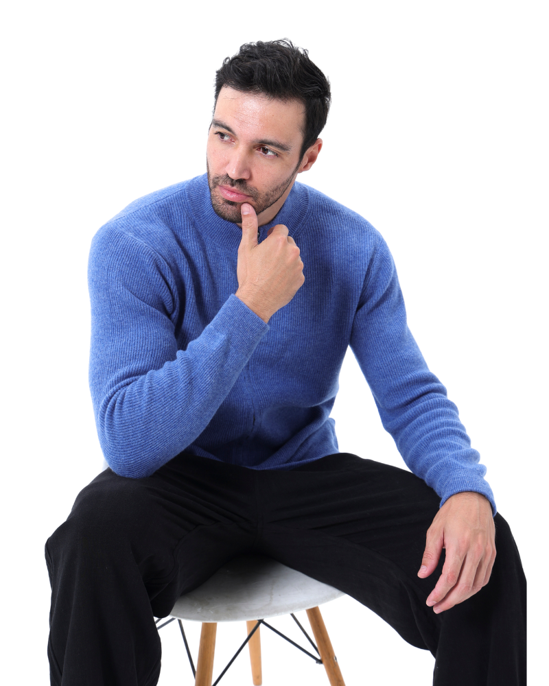 Pull en cachemire pour homme avec fermeture éclair