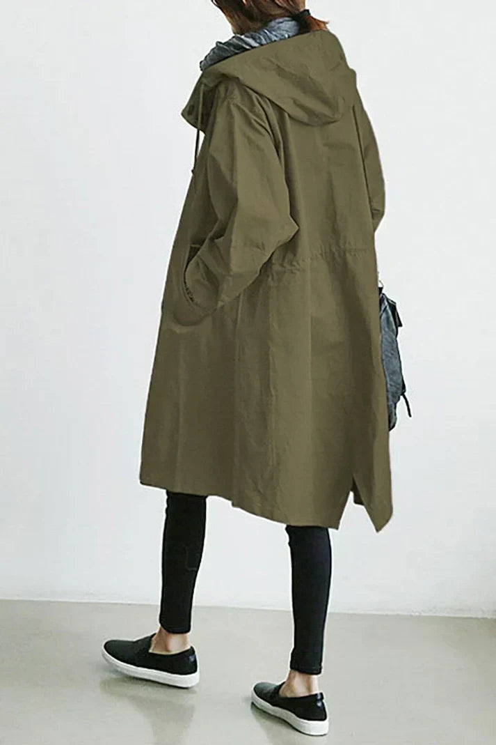 Vêtement Imperméable Femme Capuche avec Fermeture Éclair