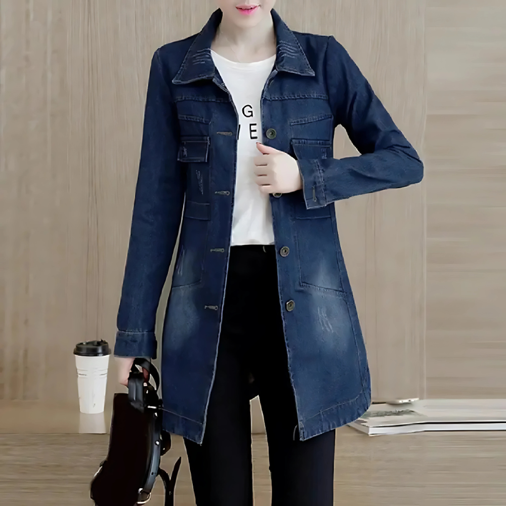 Veste femme chic à manches longues et poches zippées - PanierRoyale