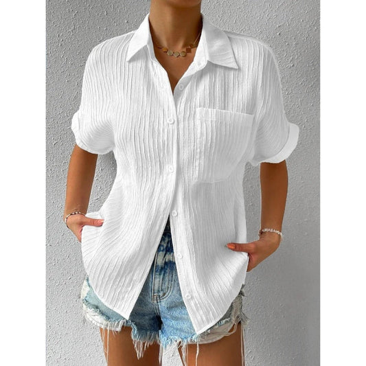 Chemise Femme Manches Courtes Élégante et Chic - PanierRoyale