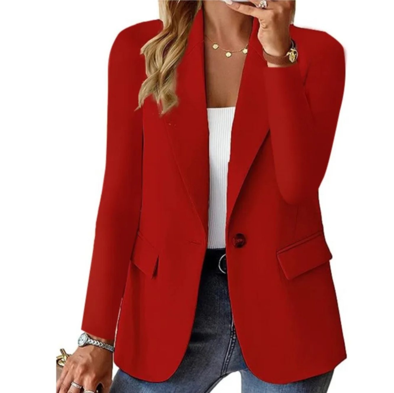 Blazer Femme Long Manches Élégant Tailleur