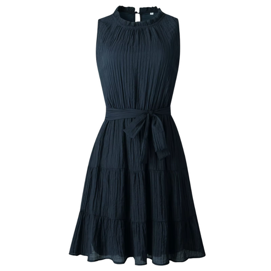 Robe Été Legère sans Manches avec Ceinture Taille - PanierRoyale