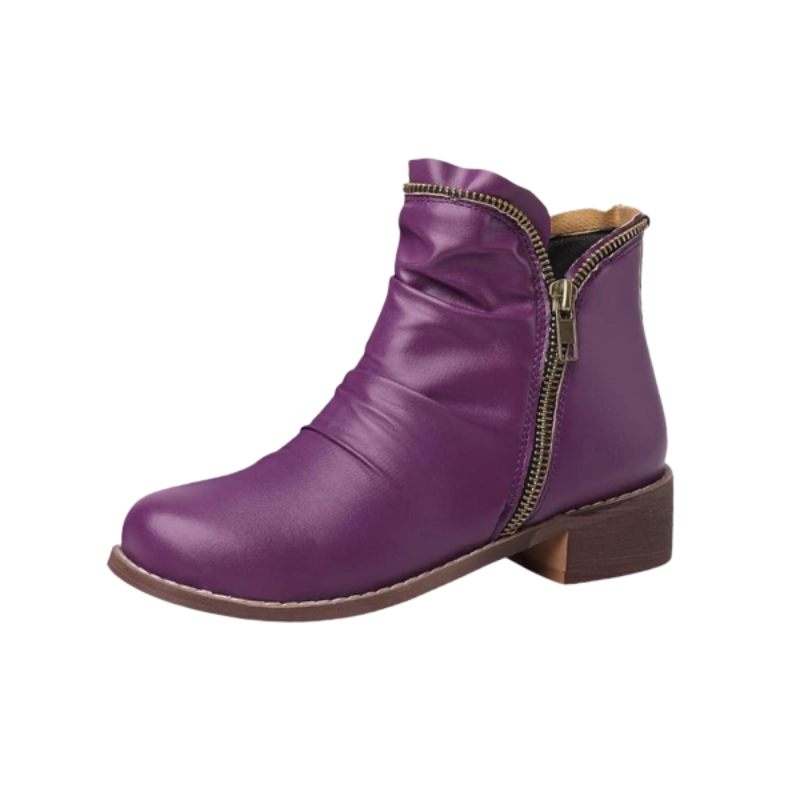 Bottines Femme à Talon Haut avec Fermeture Éclair ZIP