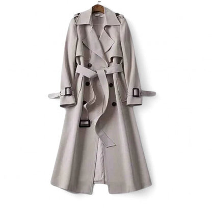 Trench-coat élégant de couleur unie pour femmes - léger à mi-hauteur
