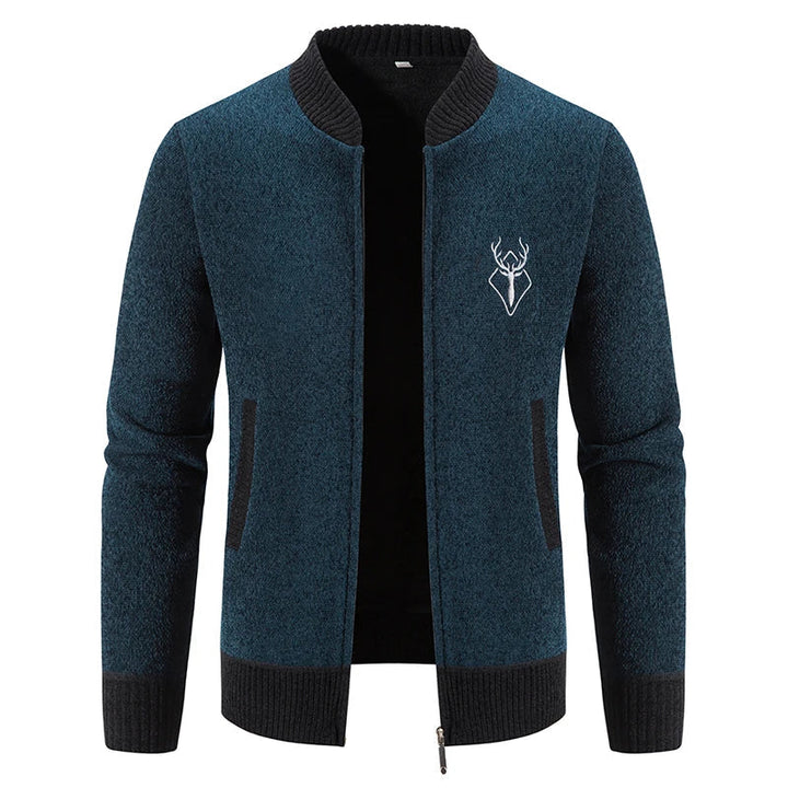 Veste zippée slim avec manches longues et poches côtés
