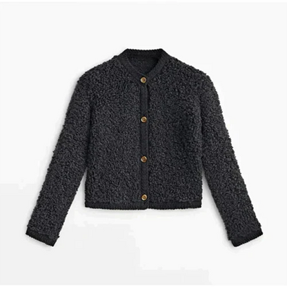 Cardigan Femme Court en Maille Douce pour Hiver