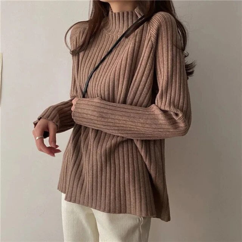 Pull Col Montant Femme Long Manches