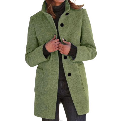 Manteau femme hivernal épais et chaud à fermeture boutons