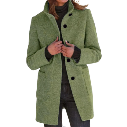 Manteau femme hivernal épais et chaud à fermeture boutons