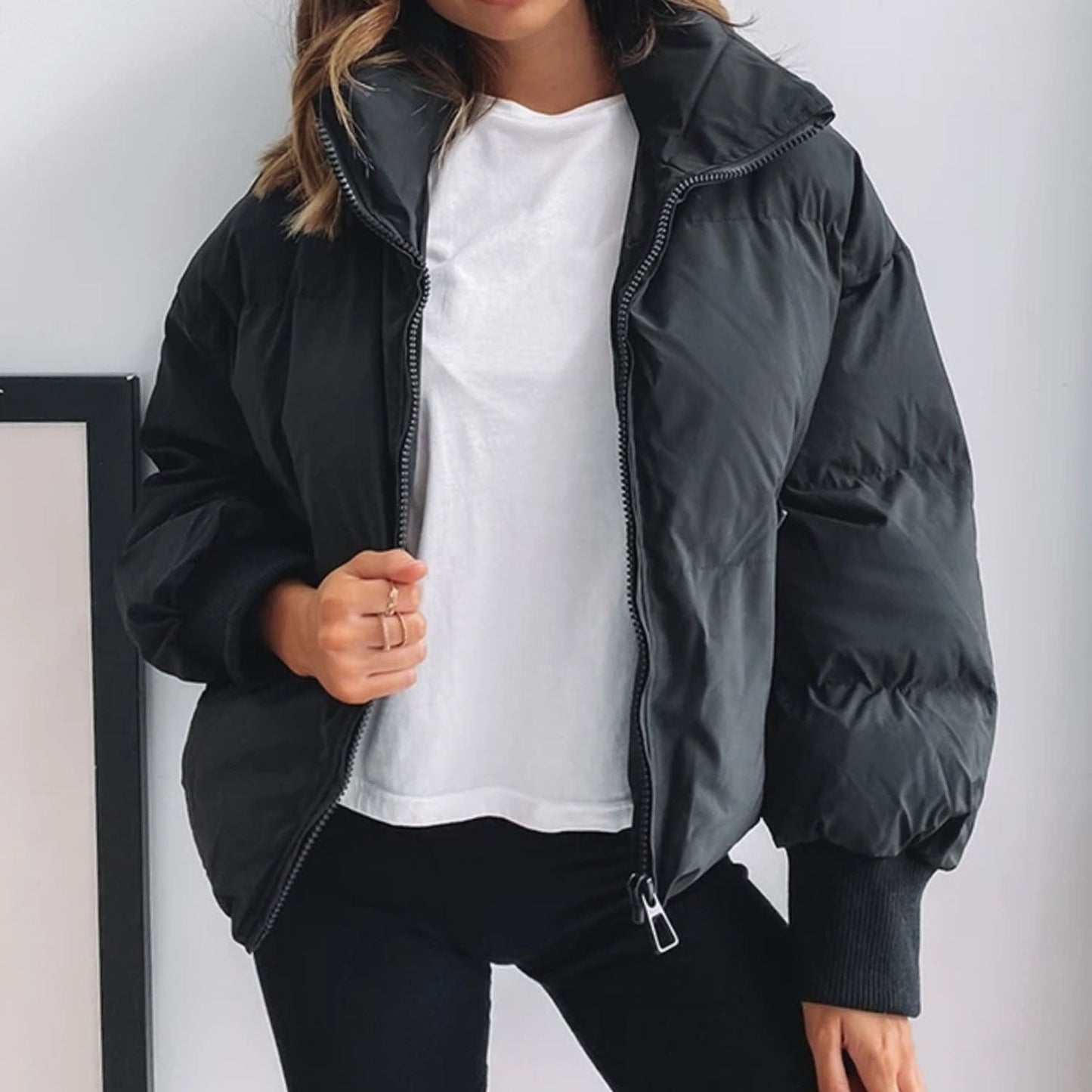 Veste Doudoune Femme Courte et Légère Fermeture Éclair