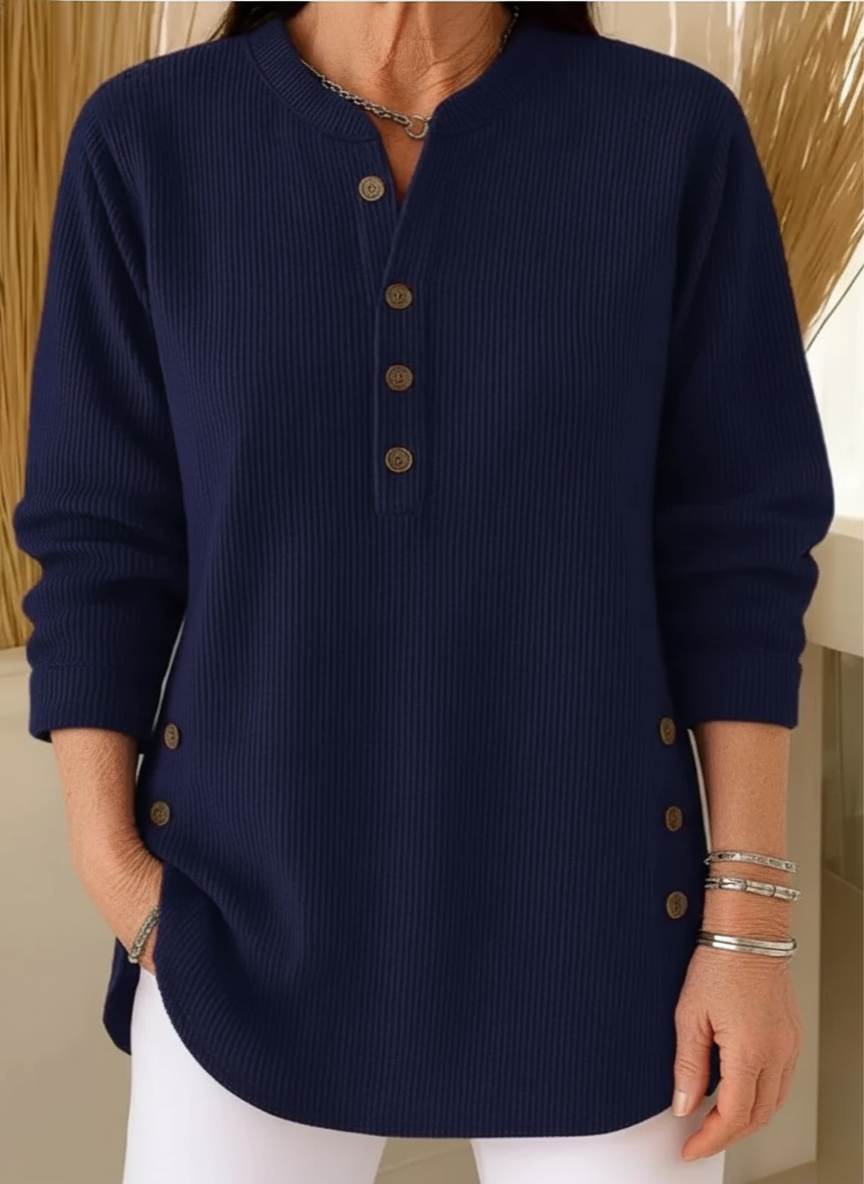 Pull Femme Tricot Boutons Doux Coupe Classique