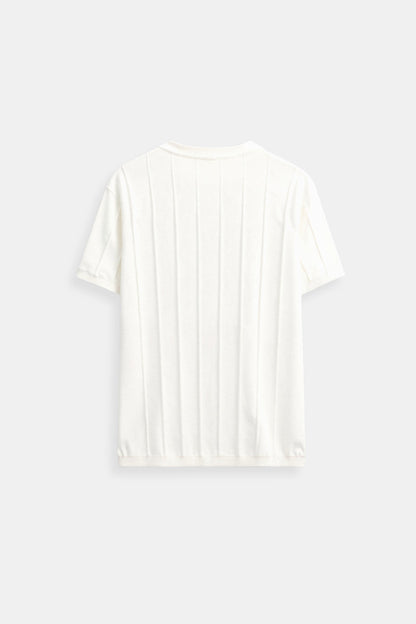 T-Shirt Rayé Classique Col Rond Épais et Confortable