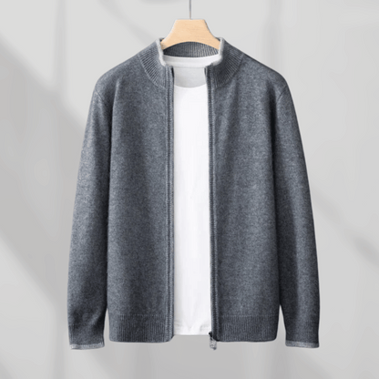 Veste Cachemire Homme Zippée Manches Longues