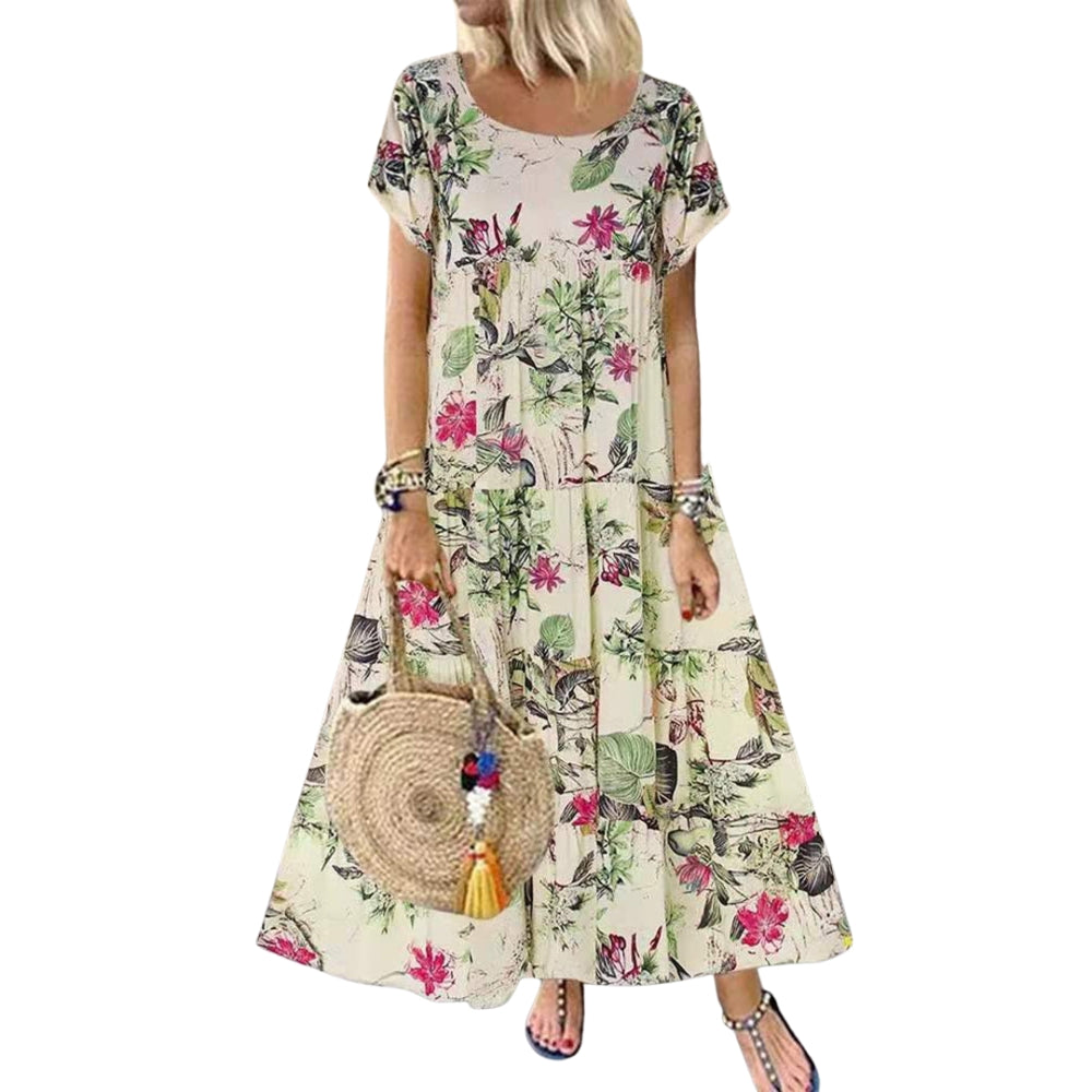 Robe Été Courte Floral Élégante