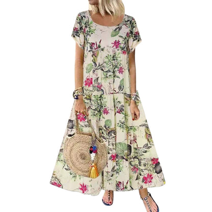 Robe Été Courte Floral Élégante