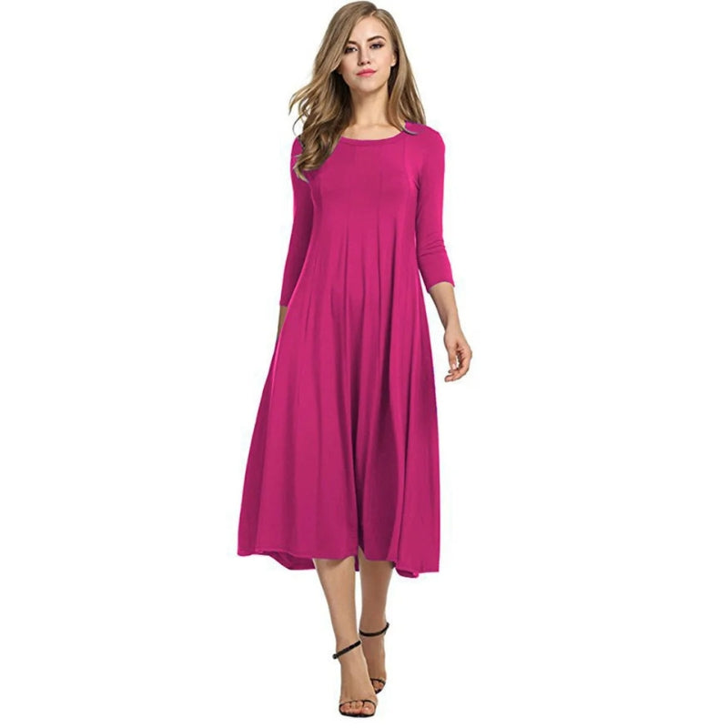 Robe Femme Chic Mi-Longue Taille Idéale