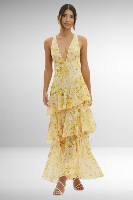 Robe Longue Fleurs Élégante pour Femme