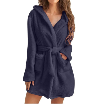 Peignoir hiver chaud et doux à manches longues