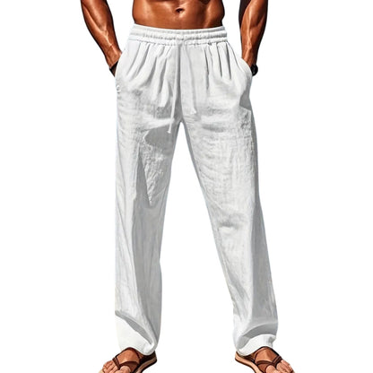 Pantalon Lin Décontracté avec Ceinture Élastique - PanierRoyale
