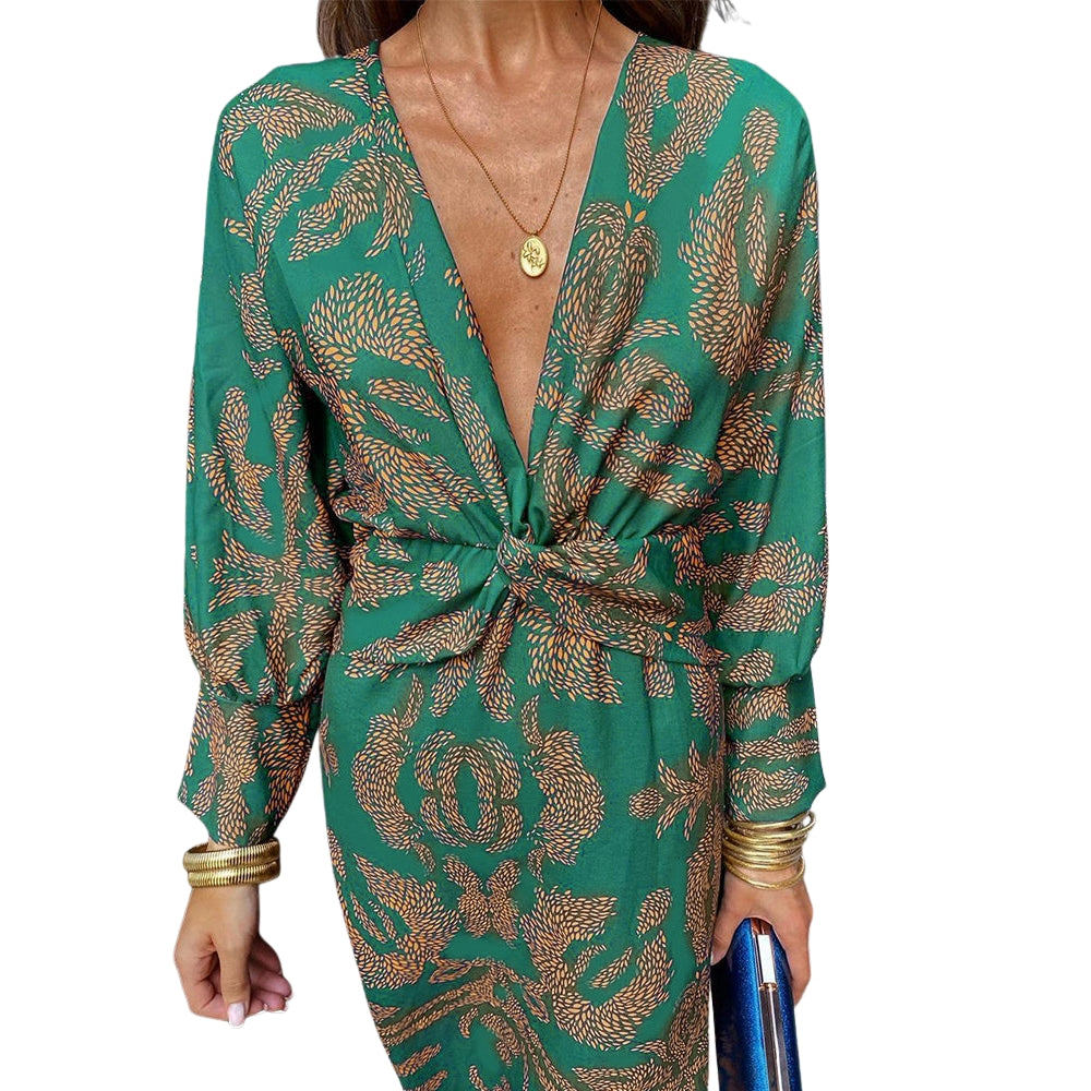Robe Longue Manches Élégante et Colorée - PanierRoyale