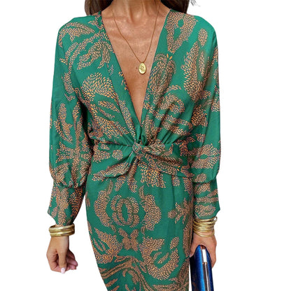 Robe Longue Manches Élégante et Colorée - PanierRoyale