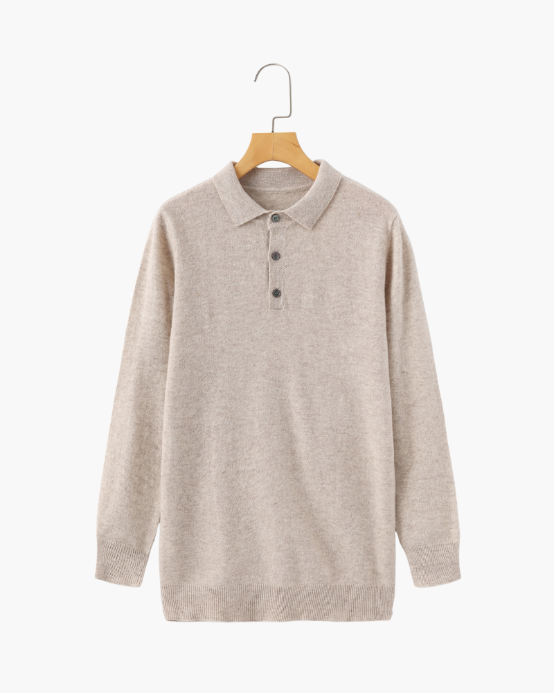 Pull Cashmere Homme Col Polo Élégant