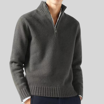 Pull Luxe à Fermeture Éclair Mi-Hauteur