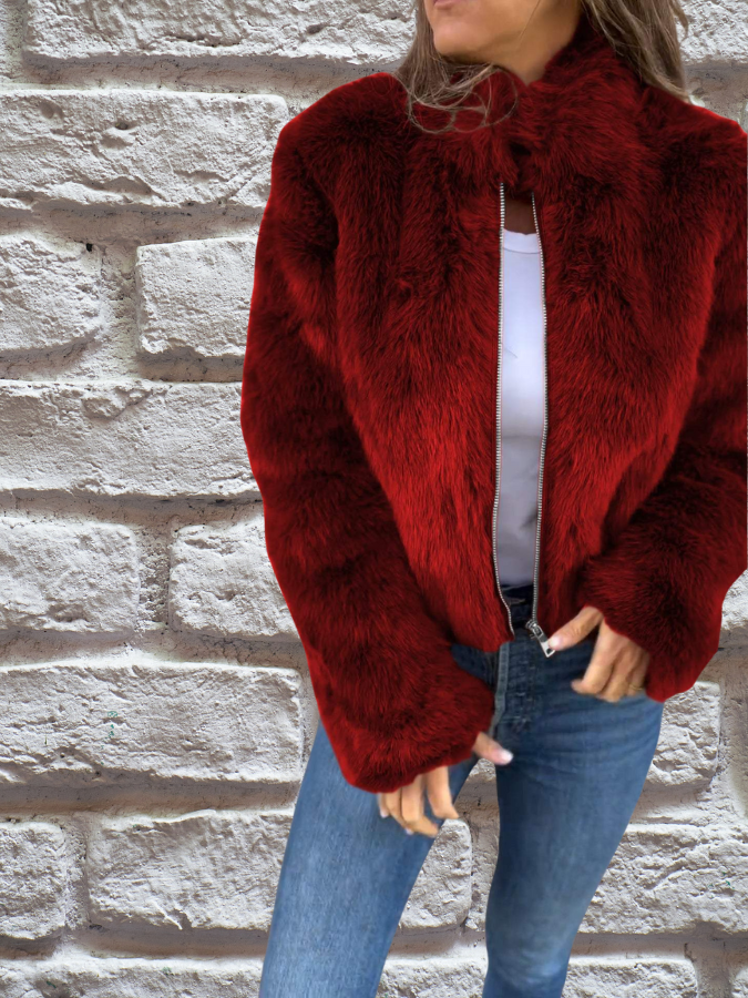 Veste Fausse Fourrure Chic et Élégante pour Femme