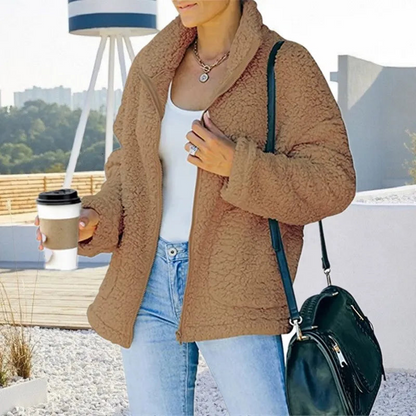 Veste Femme Longue et Élégante en Duvetyn