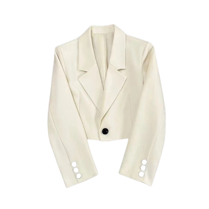 Blazer Femme Chic à Manches Longues et Taille Cintrée
