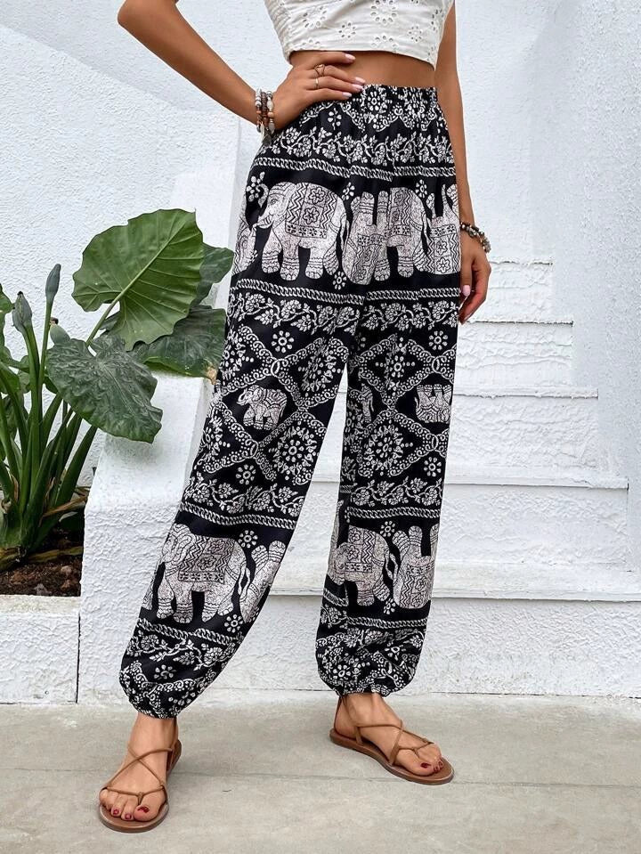 Pantalon Femme Noir et Blanc à Carreaux - PanierRoyale