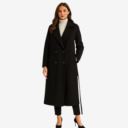 Manteau Femme Chic avec Ceinture et Poches Profondes