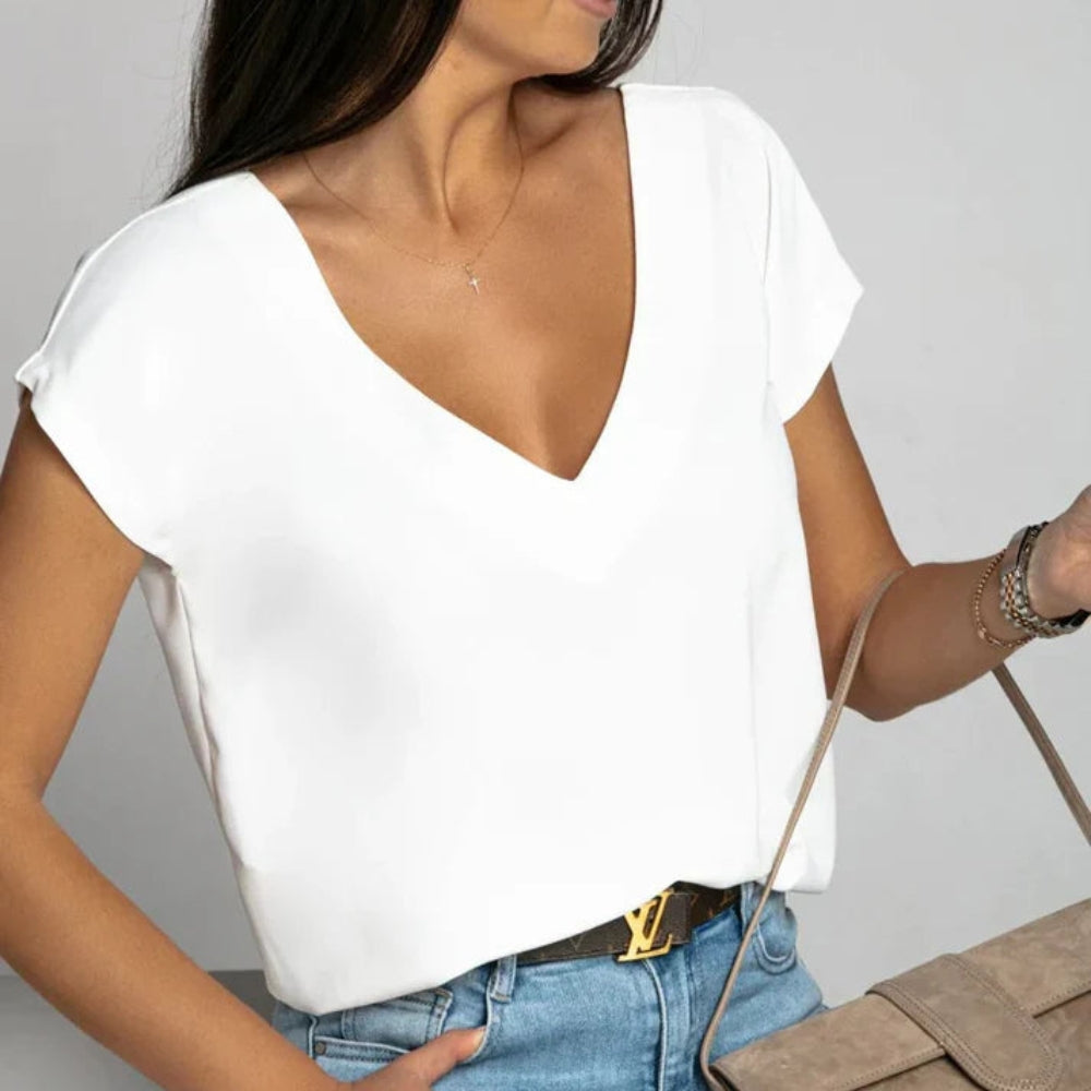 T-shirt Homme Col V Décontracté Été
