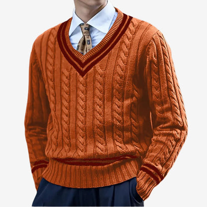Pull Col V Classique Manches Longues