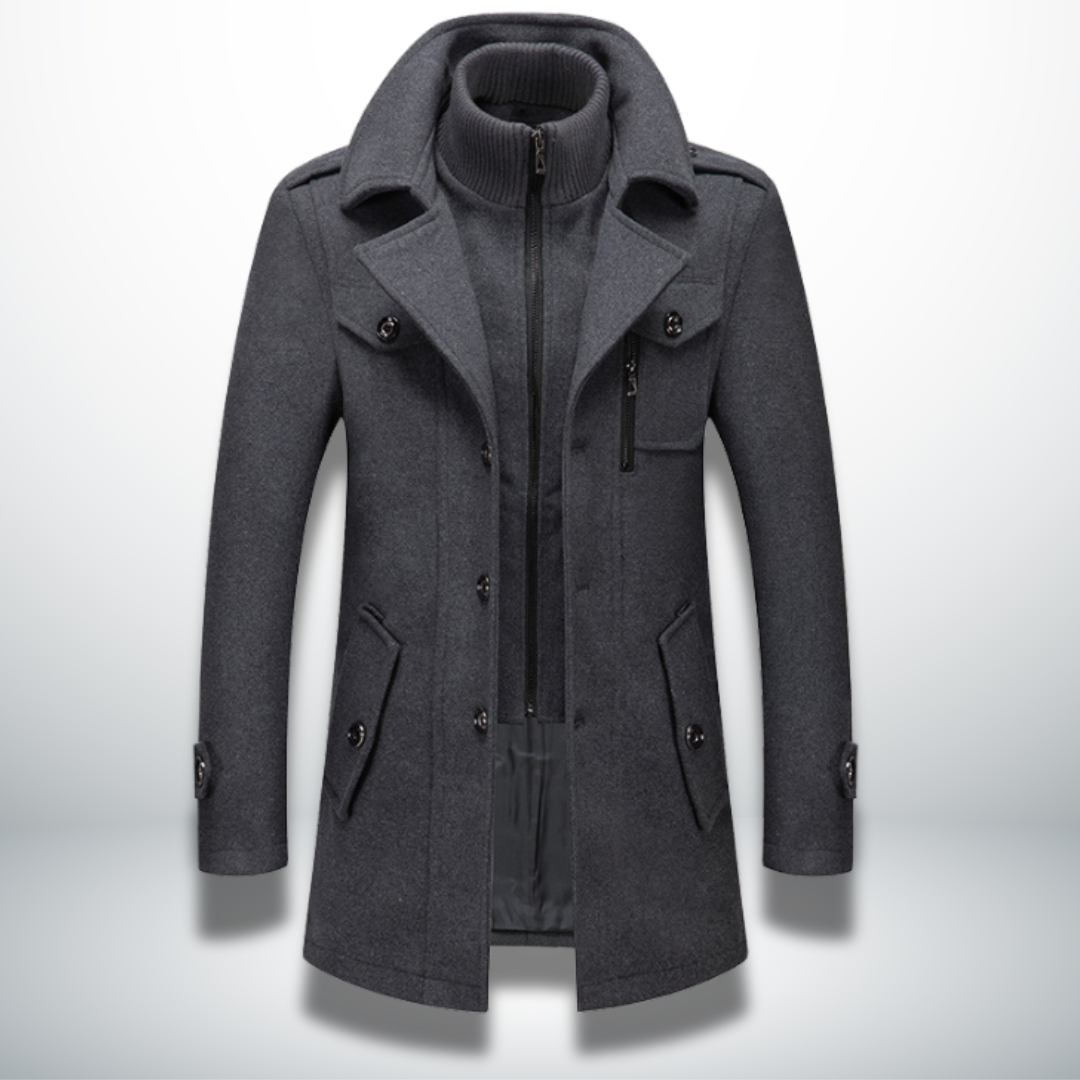 Manteau Homme Élégant avec Fermeture Boutons